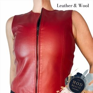Valerie LEATHER and EXTRA FINE MERINO wool Vest